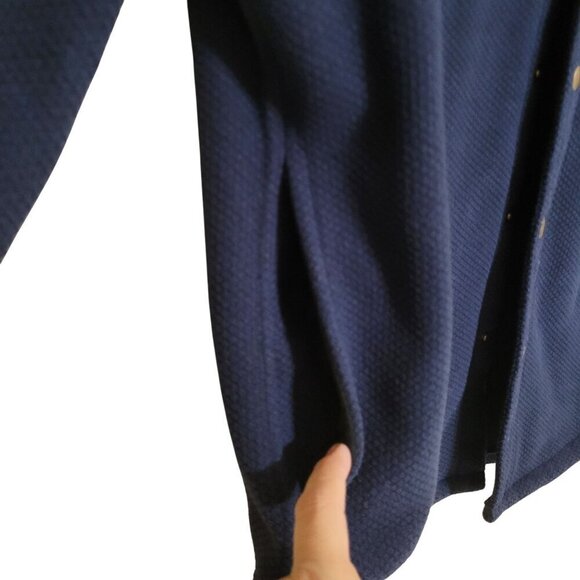 Lee Mens Regular Fit Navy Button-Up‎ Shirt Jacket w/side pockets - Picture 4 of 10